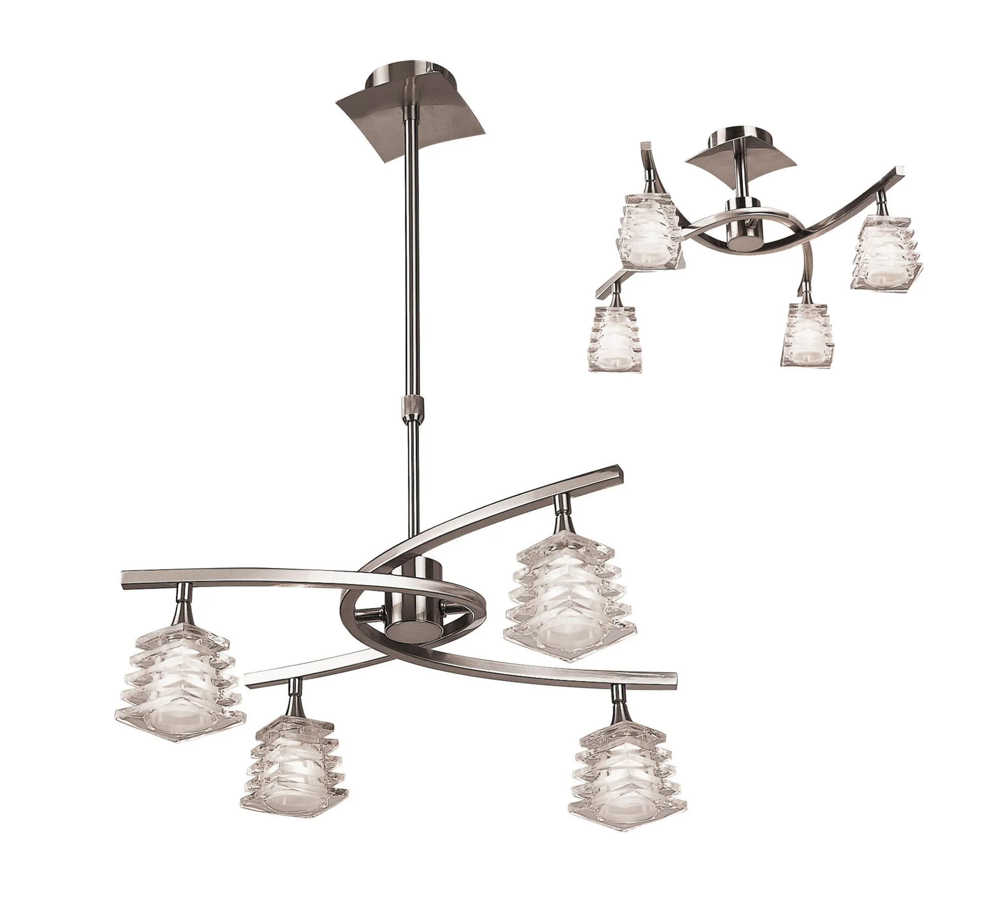 M0012  Keops Telescopic/Semi Flush 4 Light